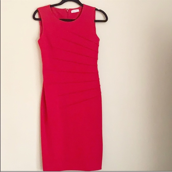 CALVIN KLEIN Body-Con Red Dress,Size 2 - Picture 2 of 8